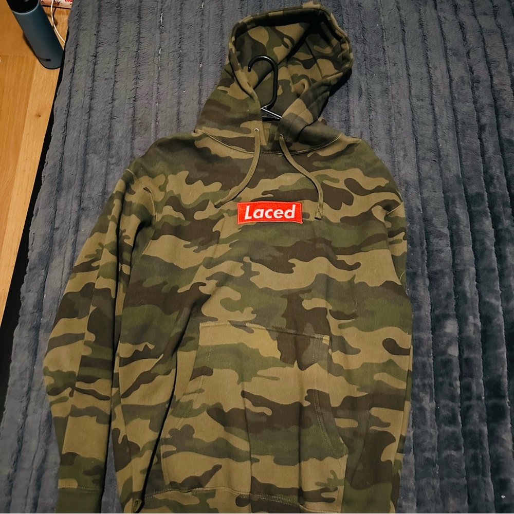 Urban Outfitters Camouflage Hoodie with Red Accent